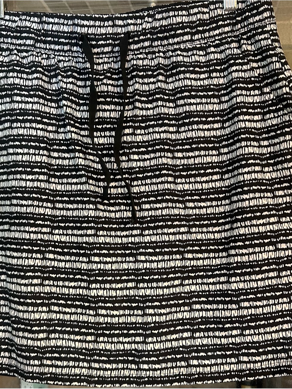 Black and White Striped Drawstring Skort